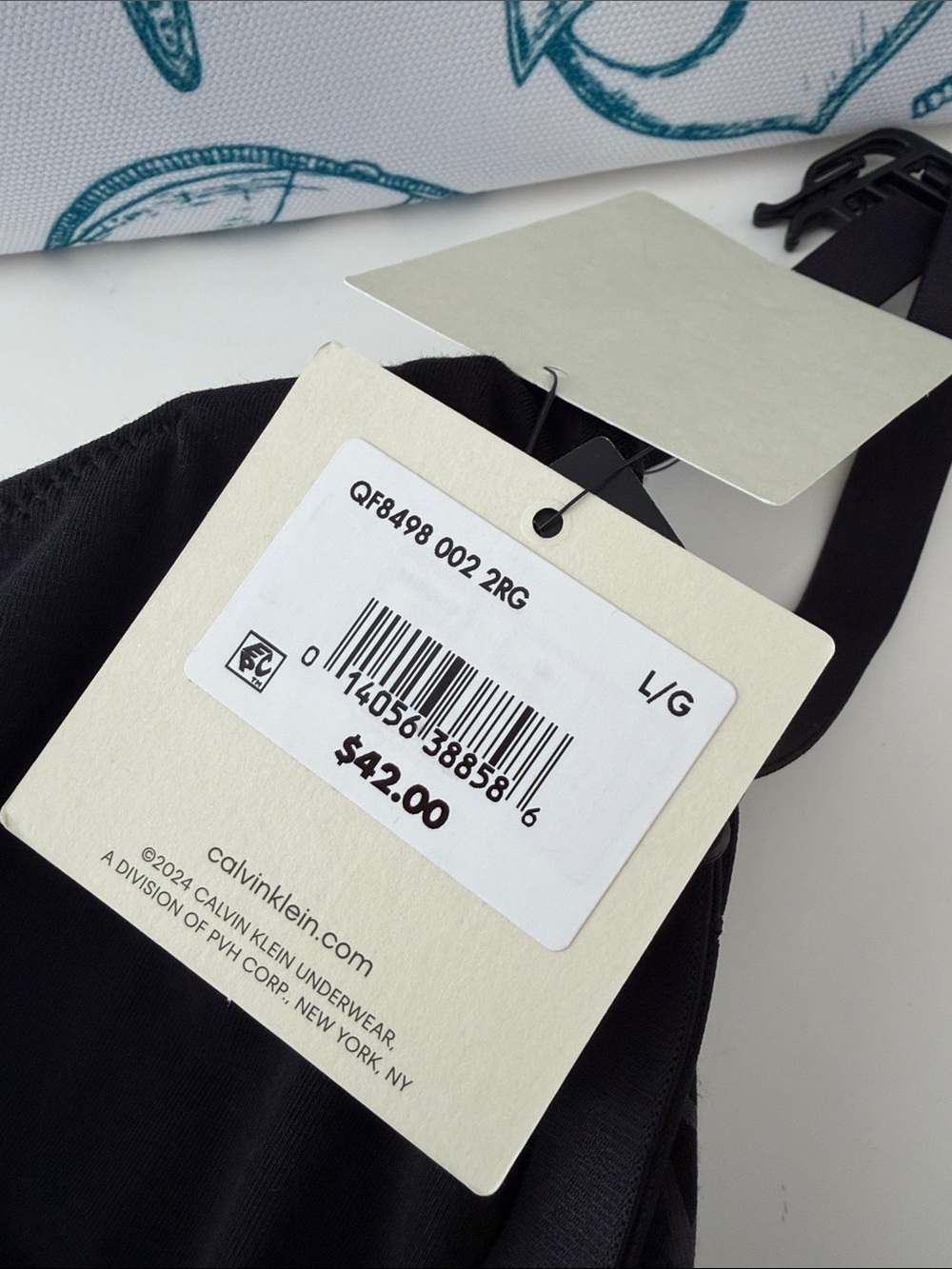 Calvin Klein Black Logo-Print Lightly Lined Triangle Bra - Picture 5 of 11